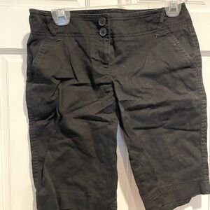 LOFT Black 9” Shorts Tailored Cotton Blend